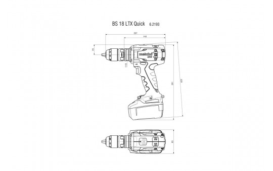 Снимка Винтоверт акум. 18V 110Nm METABO BS 18 LTX Quick SOLO + MetaLoc