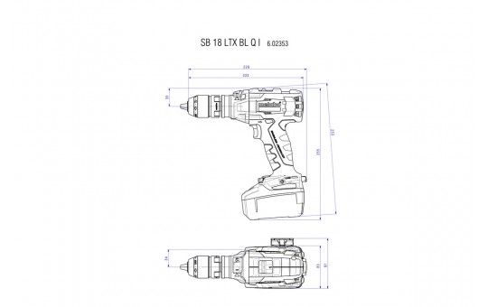 Снимка Бормашина акум. ударна METABO SB 18 LTX BL QUICK 2x5.2Ah