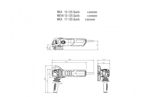 Снимка Ъглошлайф 125mm 1700W METABO WEA 17-125 QUICK