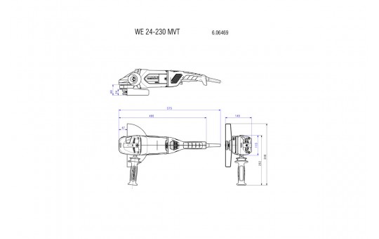 Снимка Ъглошлайф 230mm 2400W METABO WE 22-230 MVT