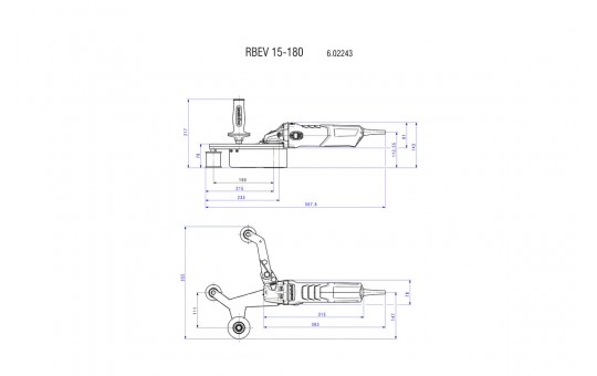 Снимка Шлайф лентов  за тръби 1550W 40x760mm METABO RBE 15-180 Set