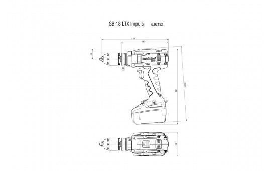 Снимка Бормашина акум. ударна METABO SB 18 LTX IMPULS 2x4.0Ah