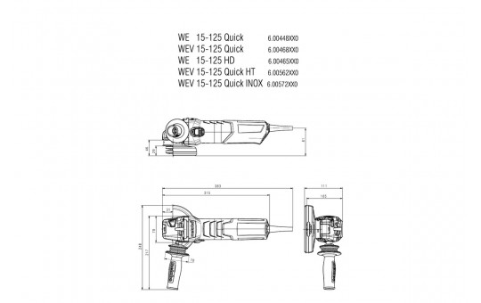 Снимка Ъглошлайф 125mm 1550W рег. обороти METABO WEV 15-125 QUICK