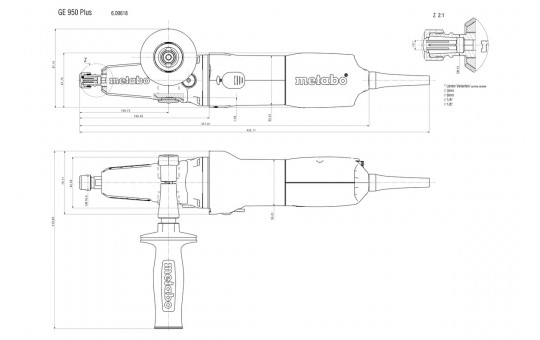 Снимка Шлайф прав удължен 950W рег. обороти METABO GE 950 PLUS