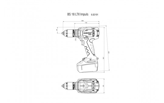 Снимка Винтоверт акум. 18V 110Nm METABO BS 18 LTX Impuls SOLO + MetaLoc