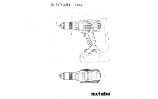 Снимка Бормашина акум. ударна трискоростна 18V 120Nm METABO SB 18 LTX-3 BL I SOLO