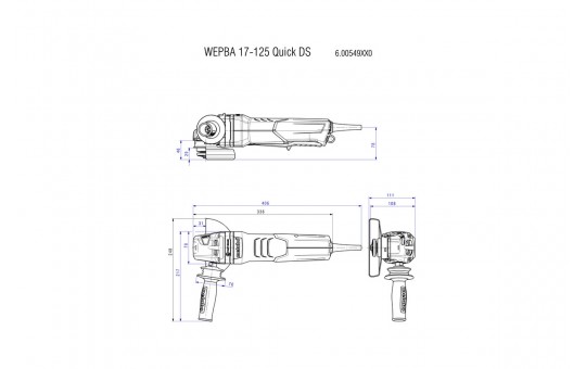 Снимка Ъглошлайф 125mm 1700W METABO WEPBA 17-125 Quick DS