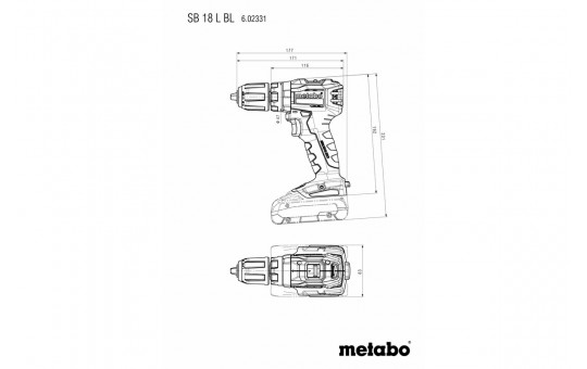 Снимка Бормашина акум. ударна 18V 60Nm METABO SB 18 L BL 2x4.0Ah LiHD